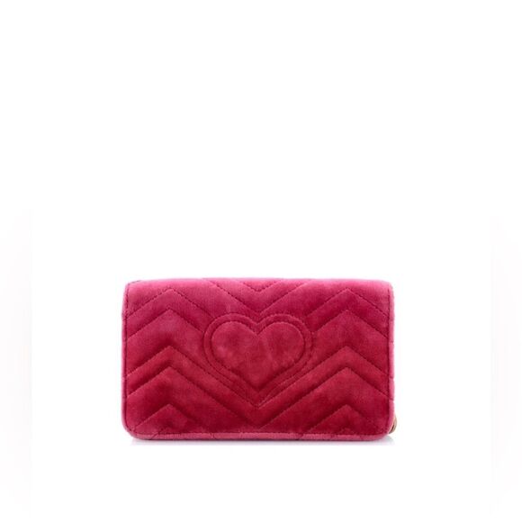 Gucci Marmont Pink Velvet Crossbody bag LOVE Floral Embroidered Limited Edition - Picture 2 of 10